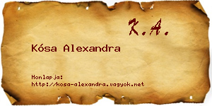 Kósa Alexandra névjegykártya