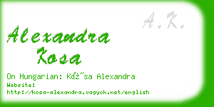 alexandra kosa business card